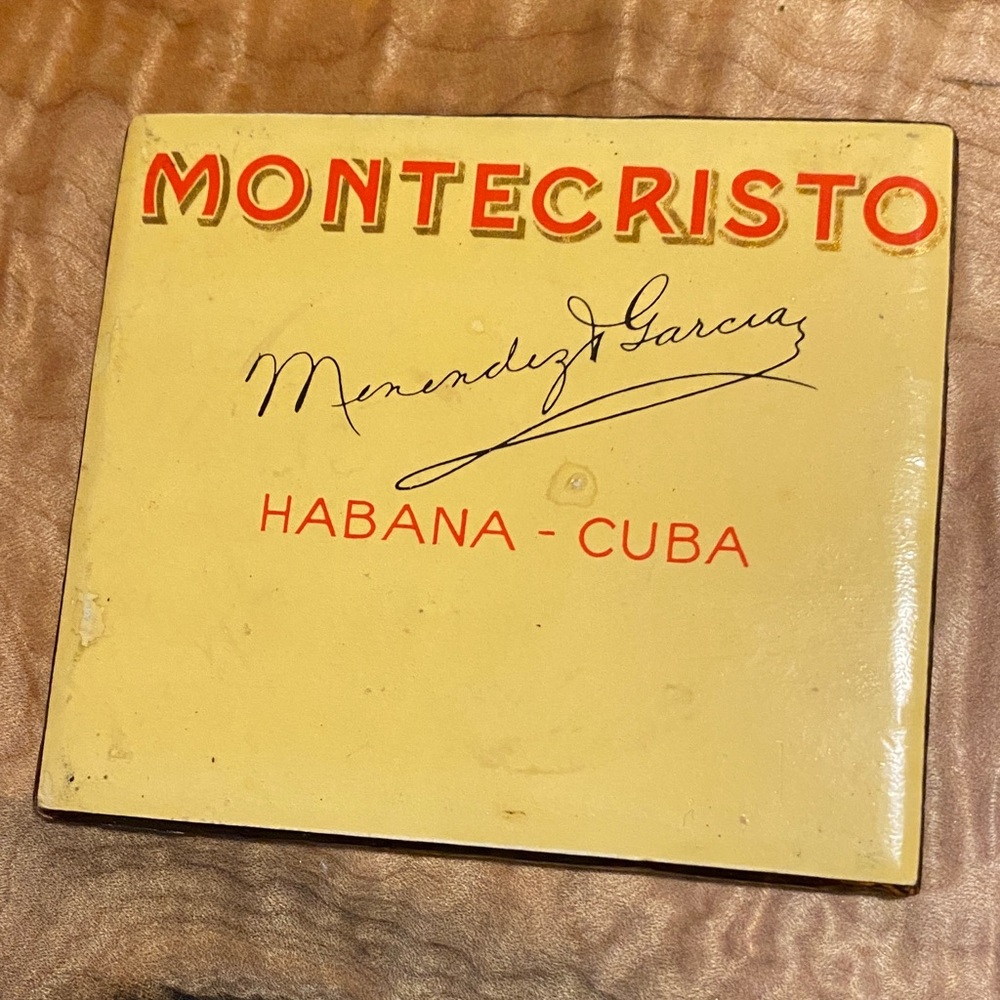Monte Cristo coaster  made in Havana Cuba.  Wood coaster